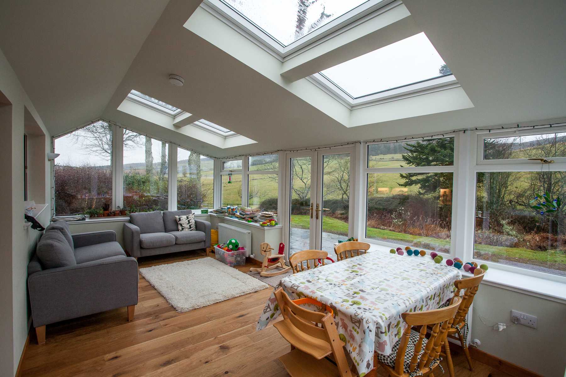 A tastefully decorated sunroom